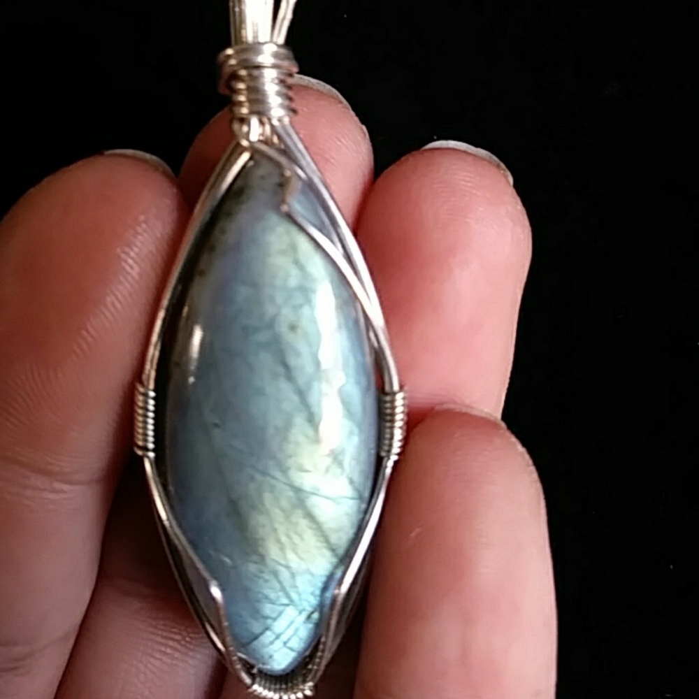 Gold and green flash Labradorite